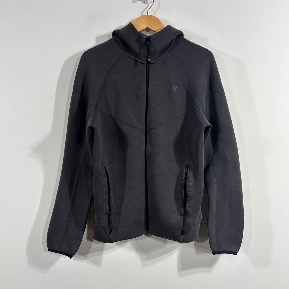 Nike Athleisure Sporty Mens Tech Fleece Full Zip Hoodie Black Medium Streetwear